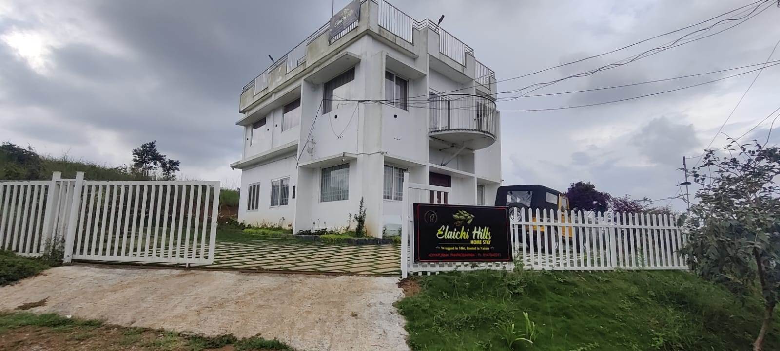 Elaichi Hills entrance gate and building